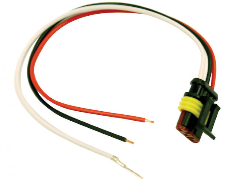 Image of DOT Light Plug 3-Wire AMP-Style Plug With Stripped leads And #10 Ring On Ground from Buyers Products. Part number: 5620352