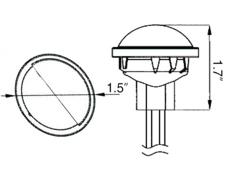 Image of 1.5 Inch Clear Round License/Utility Light With 4 LED from Buyers Products. Part number: 5621534