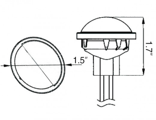 Image of 1.5 Inch Clear Round License/Utility Light With 4 LED from Buyers Products. Part number: 5621534