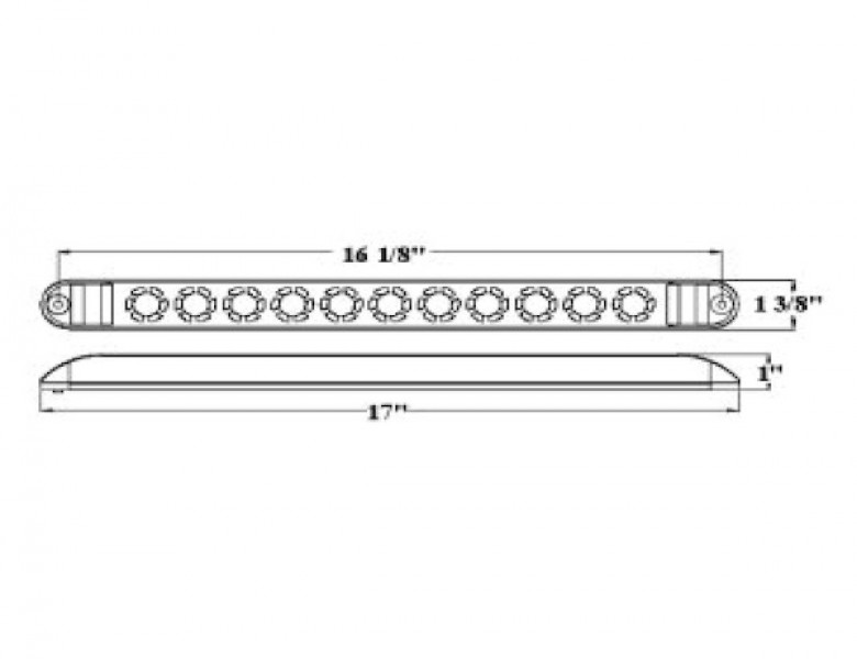 Image of 17 Inch Red Slimline Stop/Turn/Tail Light With 9 LED from Buyers Products. Part number: 5621711