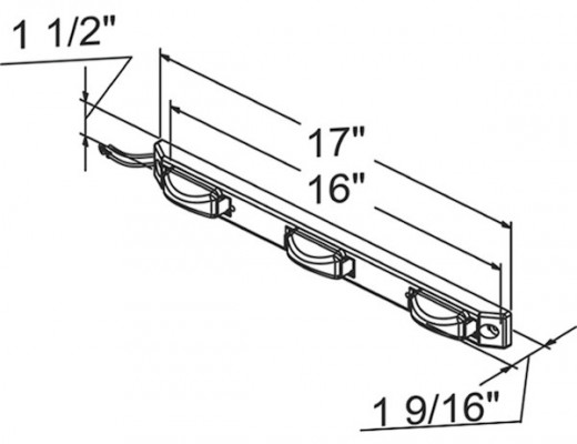 Image of 17 Inch Red Polycarbonate ID Bar Light With 9 LED from Buyers Products. Part number: 5621719