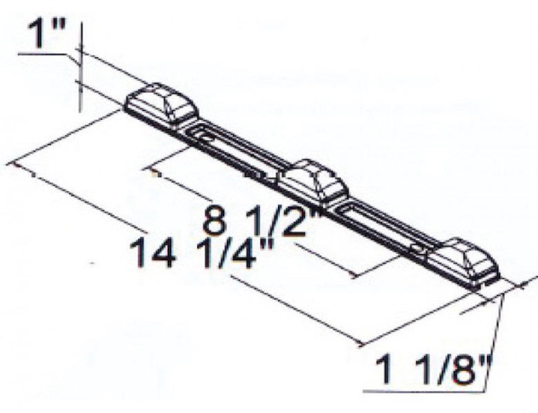 Image of 14 Inch Stainless Steel ID Bar Light With 9 LED from Buyers Products. Part number: 5621720