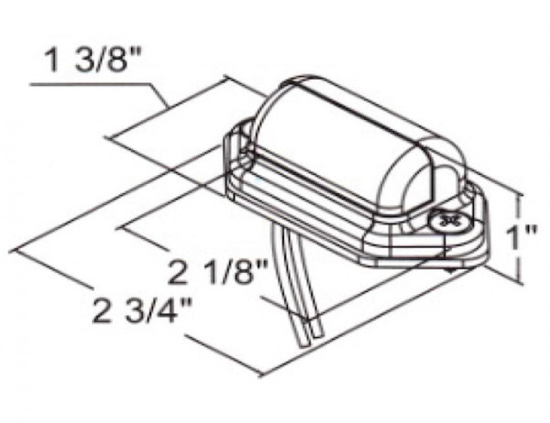 Image of 2 Inch License/Utility Light with 2 LEDs and Stripped Leads from Buyers Products. Part number: 5622032