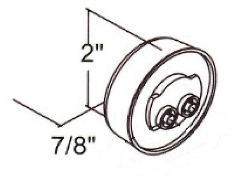 Image of 2 Inch Red Round Marker/Clearance Light Kit With 1 LED (PL-10 Connection, Includes Grommet and Plug) from Buyers Products. Part number: 5622101