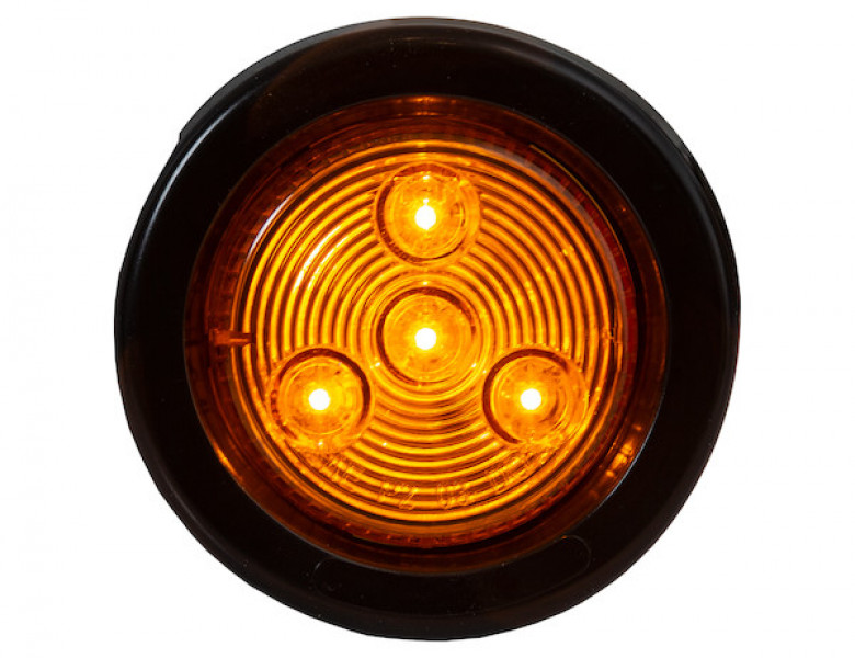 Image of 2 Inch Amber Round Marker/Clearance Light with 4 LEDs Kit (Includes Grommet) from Buyers Products. Part number: 5622202