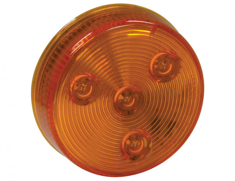 Image of 2.5 Inch Red Round Clearance/Marker Light Kit with 4 LEDs (PL-10 Connection, Includes Grommet and Plug) from Buyers Products. Part number: 5622514