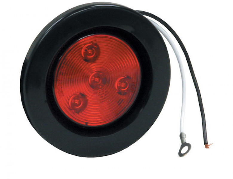 Image of 2.5 Inch Red Round Clearance/Marker Light Kit with 4 LEDs (PL-10 Connection, Includes Grommet and Plug) from Buyers Products. Part number: 5622514