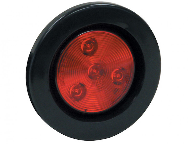 Image of 2.5 Inch Red Round Clearance/Marker Light Kit with 4 LEDs (PL-10 Connection, Includes Grommet and Plug) from Buyers Products. Part number: 5622514