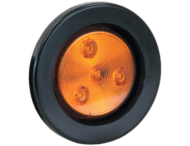 Image of 2.5 Inch Red Round Clearance/Marker Light Kit with 4 LEDs (PL-10 Connection, Includes Grommet and Plug) from Buyers Products. Part number: 5622514