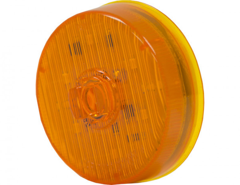 Image of 2.5 Inch Amber Round Clearance/Marker Light Kit With 4 LEDs (PL-10 Connection, Includes Grommet and Plug) from Buyers Products. Part number: 5622524