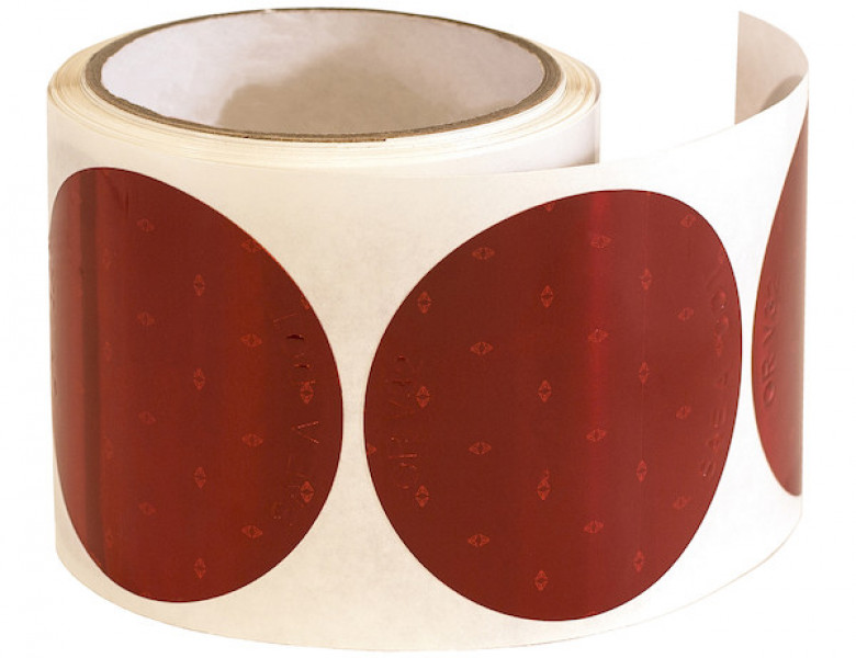 Image of 3 Inch Red Round DOT Stick-On Reflectors - 100 Per Roll from Buyers Products. Part number: 5623000