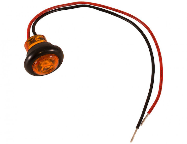 Image of .75 Inch Round Marker Clearance Lights - 1 Amber LED with Stripped Leads from Buyers Products. Part number: 5623424