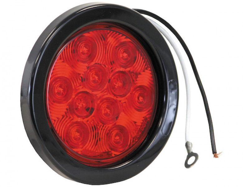 Image of 4 Inch Red Round Stop/Turn/Tail Light With 10 LEDs Kit (PL-3 Connection, Includes Grommet and Plug) from Buyers Products. Part number: 5624110