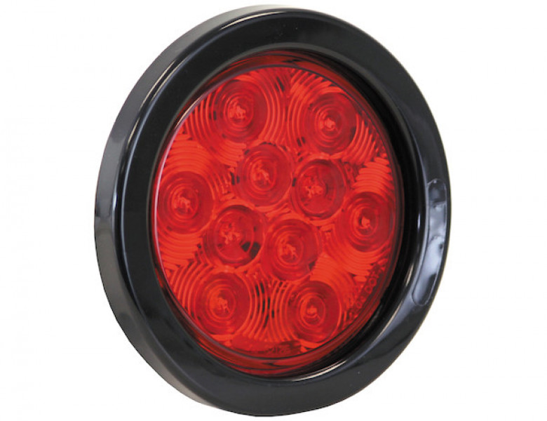 Image of 4 Inch Red Round Stop/Turn/Tail Light With 10 LEDs Kit (PL-3 Connection, Includes Grommet and Plug) from Buyers Products. Part number: 5624110