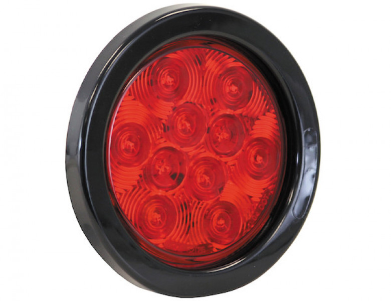 Image of 4 Inch Red Round Stop/Turn/Tail Light With 10 LEDs Kit (PL-3 Connection, Includes Grommet and Plug) from Buyers Products. Part number: 5624110