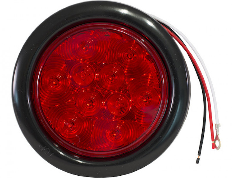 Image of 4 Inch Red Round Stop/Turn/Tail Light With 10 LEDs Kit (PL-3 Connection, Includes Grommet and Plug) from Buyers Products. Part number: 5624110