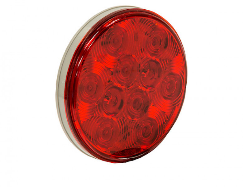 Image of 4 Inch Red Round Stop/Turn/Tail Light With 10 LEDs Kit (PL-3 Connection, Includes Grommet and Plug) from Buyers Products. Part number: 5624110