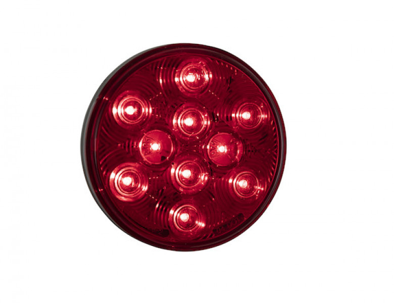 Image of 4 Inch Red Round Stop/Turn/Tail Light With 10 LEDs Kit (PL-3 Connection, Includes Grommet and Plug) from Buyers Products. Part number: 5624110