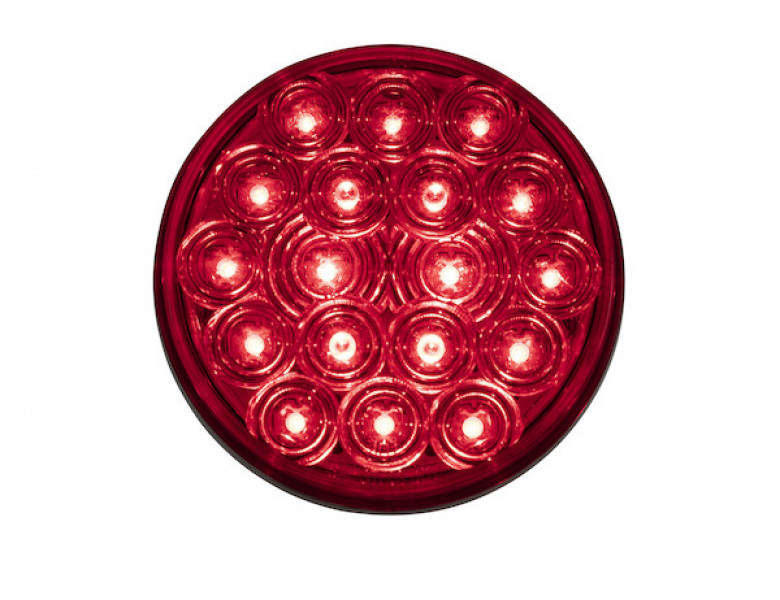 Image of 4 Inch Red Round Stop/Turn/Tail Light Kit with 18 LEDs (PL-3 Connection, Includes Grommet and Plug) from Buyers Products. Part number: 5624118