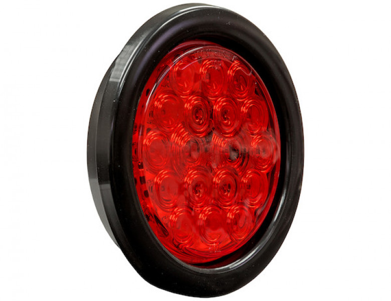 Image of 4 Inch Red Round Stop/Turn/Tail Light Kit with 18 LEDs (PL-3 Connection, Includes Grommet and Plug) from Buyers Products. Part number: 5624118