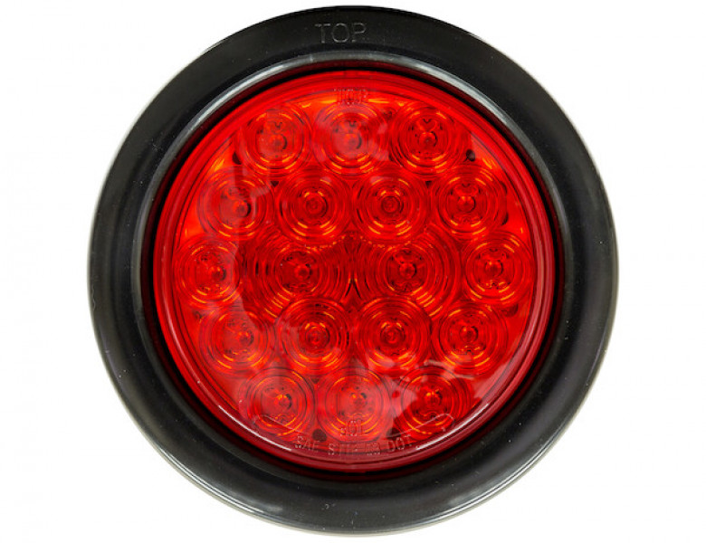 Image of 4 Inch Red Round Stop/Turn/Tail Light Kit with 18 LEDs (PL-3 Connection, Includes Grommet and Plug) from Buyers Products. Part number: 5624118