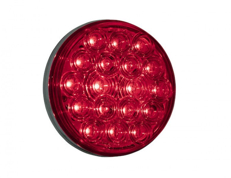 Image of 4 Inch Red Round Stop/Turn/Tail Light Kit with 18 LEDs (PL-3 Connection, Includes Grommet and Plug) from Buyers Products. Part number: 5624118