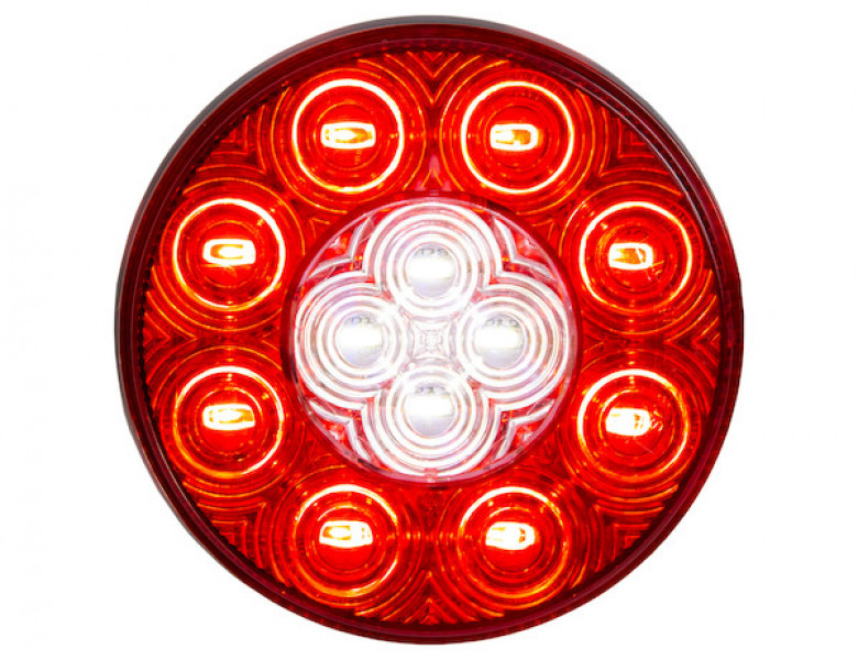 Image of 4 Inch Round Combination Stop/Turn/Tail & Backup Light (Light Only, Sold in Multiples of 10) from Buyers Products. Part number: 5624130