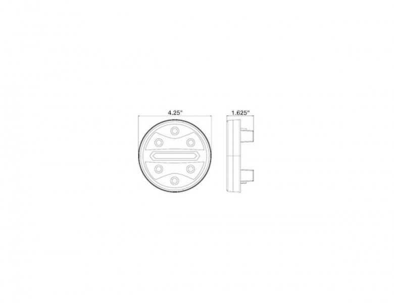 Image of 4 Inch Round Stop/Turn/Tail + Backup Combination Light with Light Stripe LED Tubes from Buyers Products. Part number: 5624132