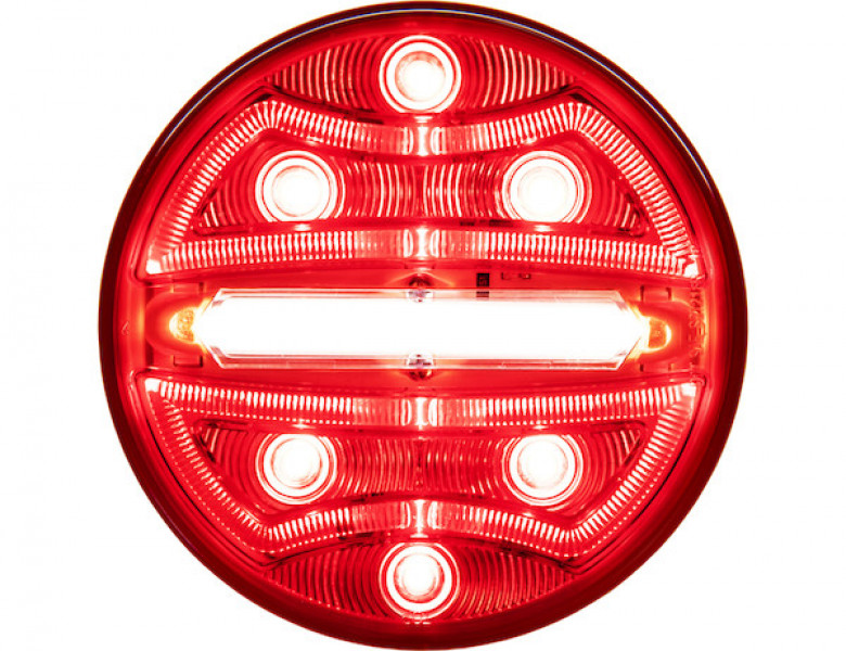 Image of 4 Inch Round Stop/Turn/Tail + Backup Combination Light with Light Stripe LED Tubes from Buyers Products. Part number: 5624132