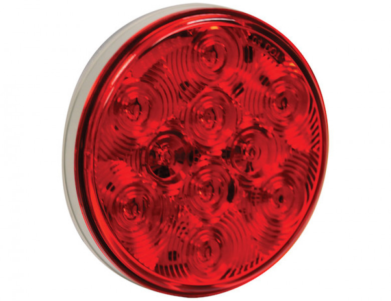 Image of 4 Inch Red Round Stop/Turn/Tail Light With 10 LED With AMP-Style Connection from Buyers Products. Part number: 5624151