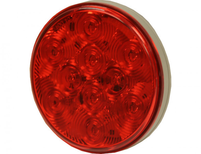 Image of 4 Inch Red Round Stop/Turn/Tail Light With 10 LED With AMP-Style Connection from Buyers Products. Part number: 5624151