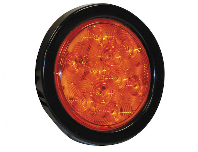 Image of 4 Inch Amber Round Turn Signal Light Kit with 10 LEDs (PL-3 Connection, Includes Grommet and Plug) from Buyers Products. Part number: 5624210