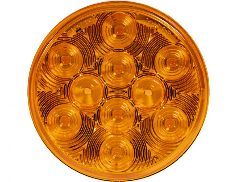 Image of 4 Inch Amber Round Turn Signal Light Kit with 10 LEDs (PL-3 Connection, Light Only) from Buyers Products. Part number: 5624211