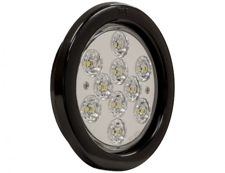 Image of 4 Inch Clear Round Backup Light Kit With 10 LEDs (PL-2 Connection, Includes Grommet and Plug) from Buyers Products. Part number: 5624310