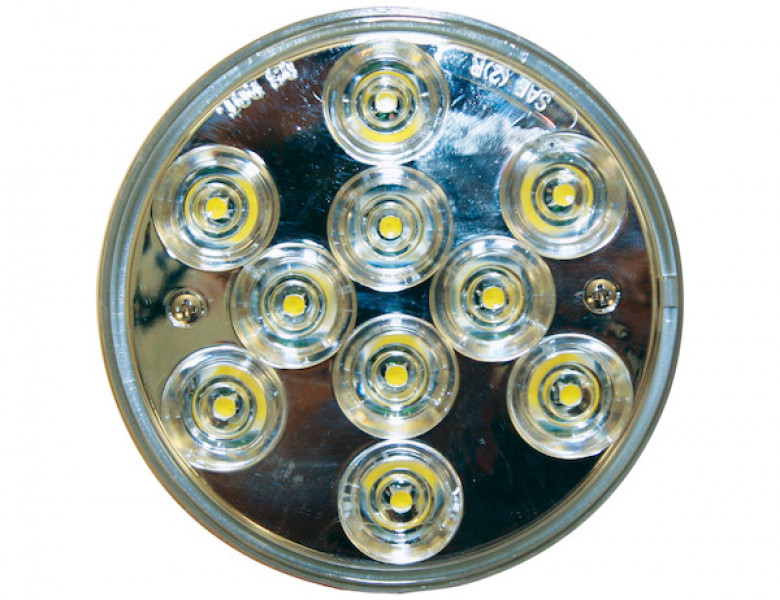 Image of 4 Inch Clear Round Backup Light Kit With 10 LEDs (PL-2 Connection, Includes Grommet and Plug) from Buyers Products. Part number: 5624310