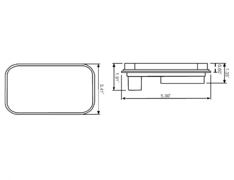 Image of 5.375 Inch Red Rectangular Stop/Turn/Tail Light Kit with 15 LEDs (PL-3 Connection, Includes Grommet and Plug) from Buyers Products. Part number: 5625115