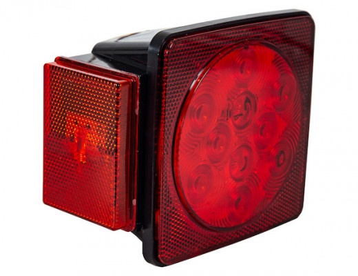 Image of Driver Side 5 Inch Box-Style LED Stop/Turn/Tail Light for Trailers Under 80 Inches Wide (Includes License Light) from Buyers Products. Part number: 5625117