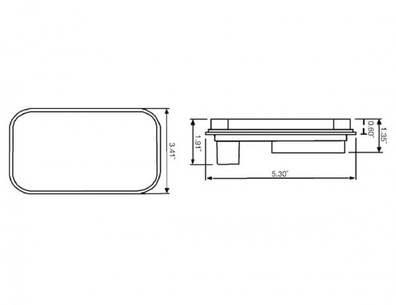 Image of 5.375 Inch Amber Rectangular Turn Signal Light Kit with 15 LEDs (PL-3 Connection, Includes Grommet and Plug) from Buyers Products. Part number: 5625215