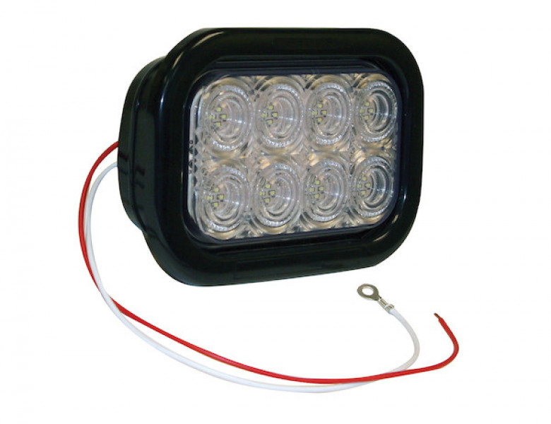 Image of 5.3 Inch Clear Rectangular Backup Light Kit with 32 LEDs (PL-2 Connection, Includes Grommet and Plug) from Buyers Products. Part number: 5625332