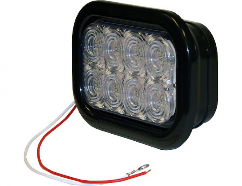 Image of 5.3 Inch Clear Rectangular Backup Light Kit with 32 LEDs (PL-2 Connection, Includes Grommet and Plug) from Buyers Products. Part number: 5625332