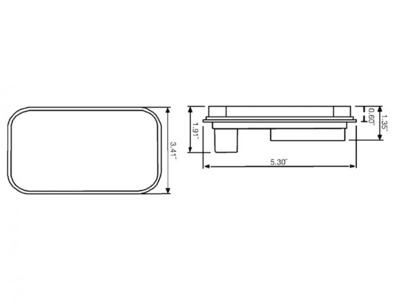 Image of 5.3 Inch Clear Rectangular Backup Light Kit with 32 LEDs (PL-2 Connection, Includes Grommet and Plug) from Buyers Products. Part number: 5625332