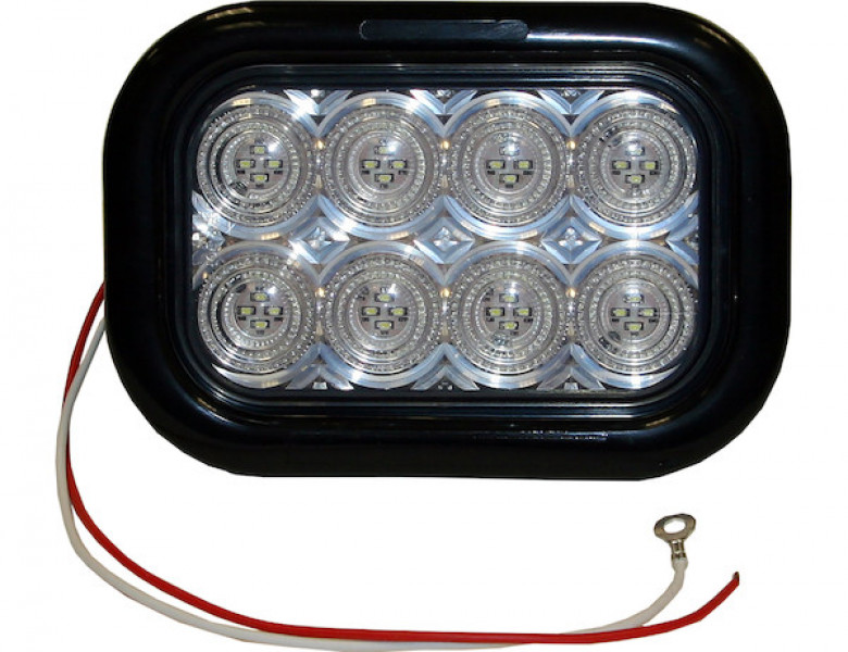 Image of 5.3 Inch Clear Rectangular Backup Light Kit with 32 LEDs (PL-2 Connection, Includes Grommet and Plug) from Buyers Products. Part number: 5625332