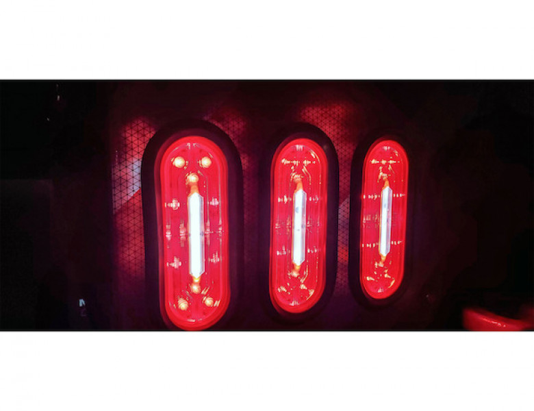 Image of 6 Inch Oval Stop/Turn/Tail + Backup Combination Light with Light Stripe LED Tubes from Buyers Products. Part number: 5626132