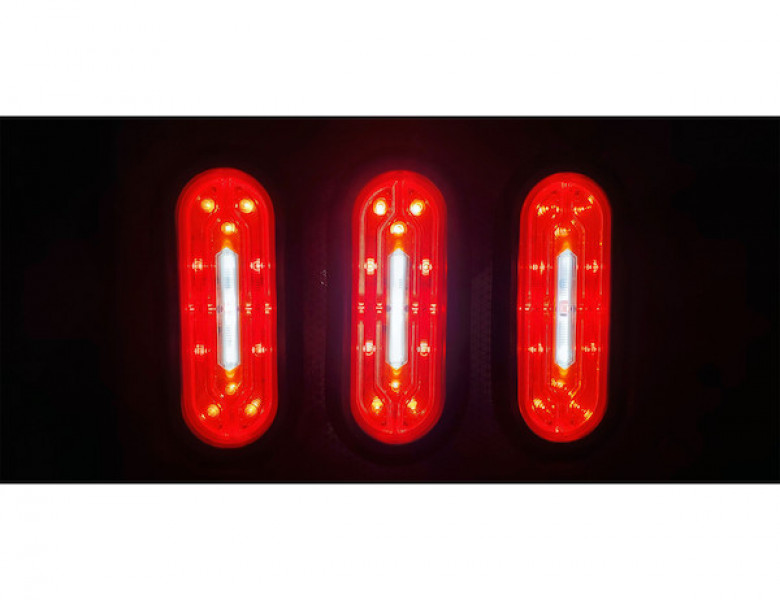 Image of 6 Inch Oval Stop/Turn/Tail + Backup Combination Light with Light Stripe LED Tubes from Buyers Products. Part number: 5626132