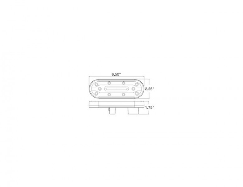 Image of 6 Inch Oval Stop/Turn/Tail + Backup Combination Light with Light Stripe LED Tubes from Buyers Products. Part number: 5626132