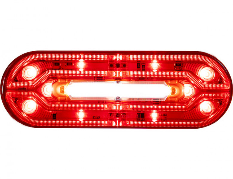 Image of 6 Inch Oval Stop/Turn/Tail + Backup Combination Light with Light Stripe LED Tubes from Buyers Products. Part number: 5626132