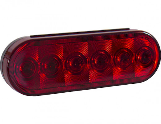 Image of 6 Inch Red Oval Stop/Turn/Tail Light With 6 LEDs - Light Only from Buyers Products. Part number: 5626156