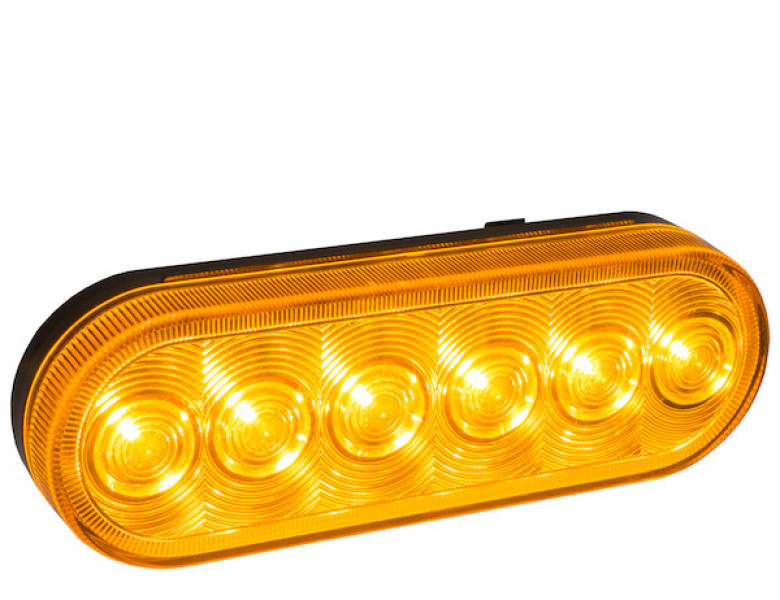 Image of Amber 6 Inch Oval Stop/Turn/Tail Light With 6 LEDs from Buyers Products. Part number: 5626206