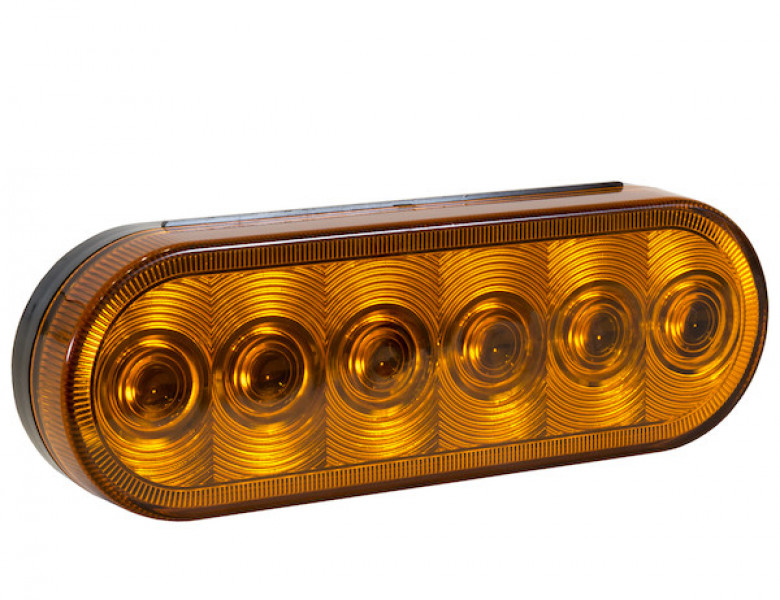 Image of Amber 6 Inch Oval Stop/Turn/Tail Light With 6 LEDs from Buyers Products. Part number: 5626206