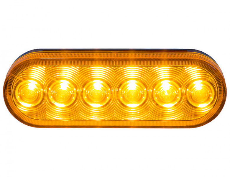 Image of Amber 6 Inch Oval Stop/Turn/Tail Light With 6 LEDs from Buyers Products. Part number: 5626206